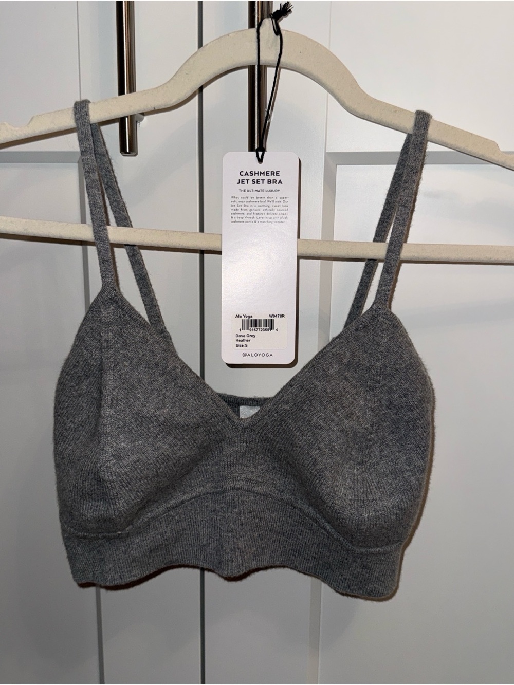 ALO Yoga Cashmere Jet Set Bra - Gray